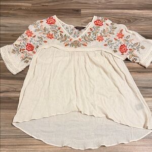 RANNA GILL by Anthropologie Jumel Embroidered Blouse Boho Peasant Women’s XS